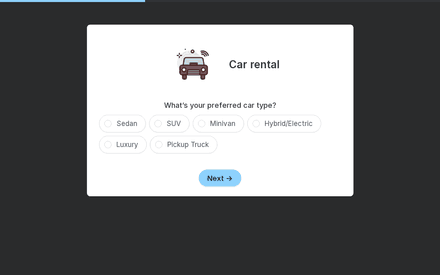 Rental form page preview