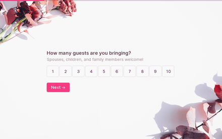 Guests form page preview