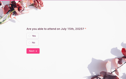 Yes or no form page preview