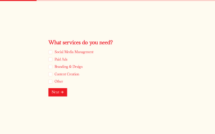 Services form page preview