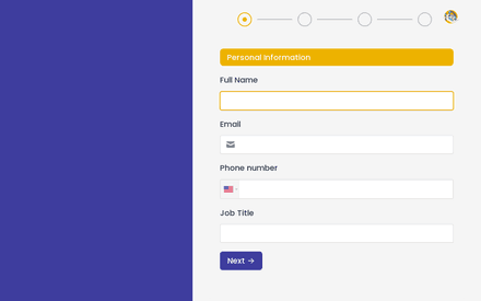 Personal form page preview