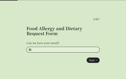 Email form page preview