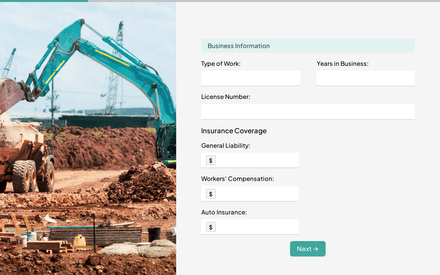 Business form page preview