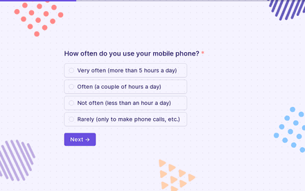 Usage form page preview