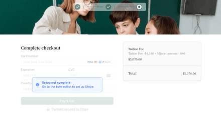Tuition form page preview