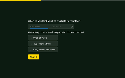 Availability form page preview