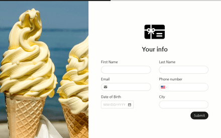 Info form page preview