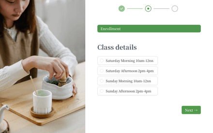 Class form page preview