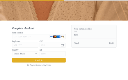 Payment form page preview